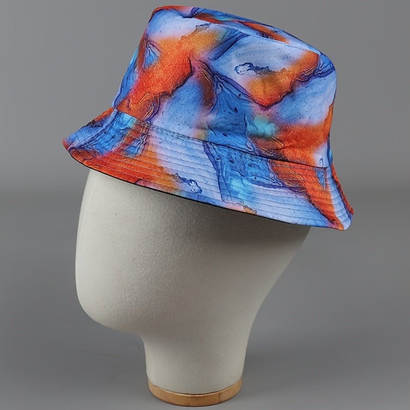 Cyberpunk Reversible Bucket Hat Flame Ice Block Red & Fisherman Cap