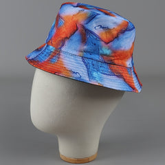 Cyberpunk Reversible Bucket Hat Flame Ice Block Red & Fisherman Cap