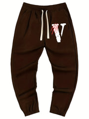 Men's Letter & Scratches Graphic Joggers Pants with Pockets