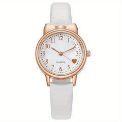Cat Ears Love Kids Watch Leather Casual Female Youth Girls Student