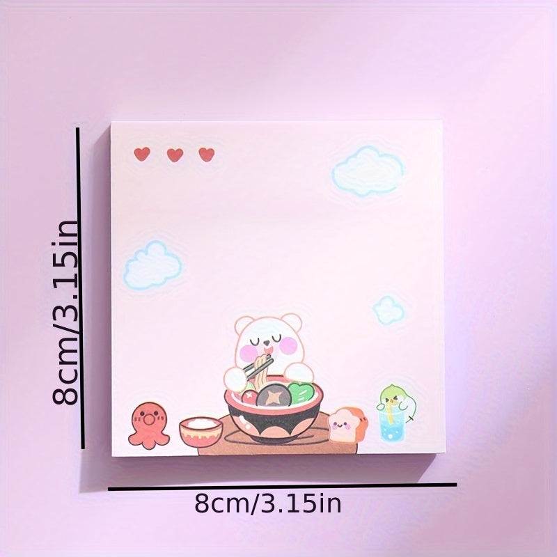 50pcs Cartoon Sticky Note Book Tearable Small Book Memo Small Fresh Note