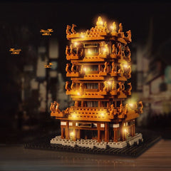 Creative Yellow Crane Tower Building Blocks Set