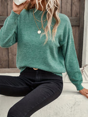 Mock Neck Pullover Sweater Long Sleeve Casual Women's Clothing
