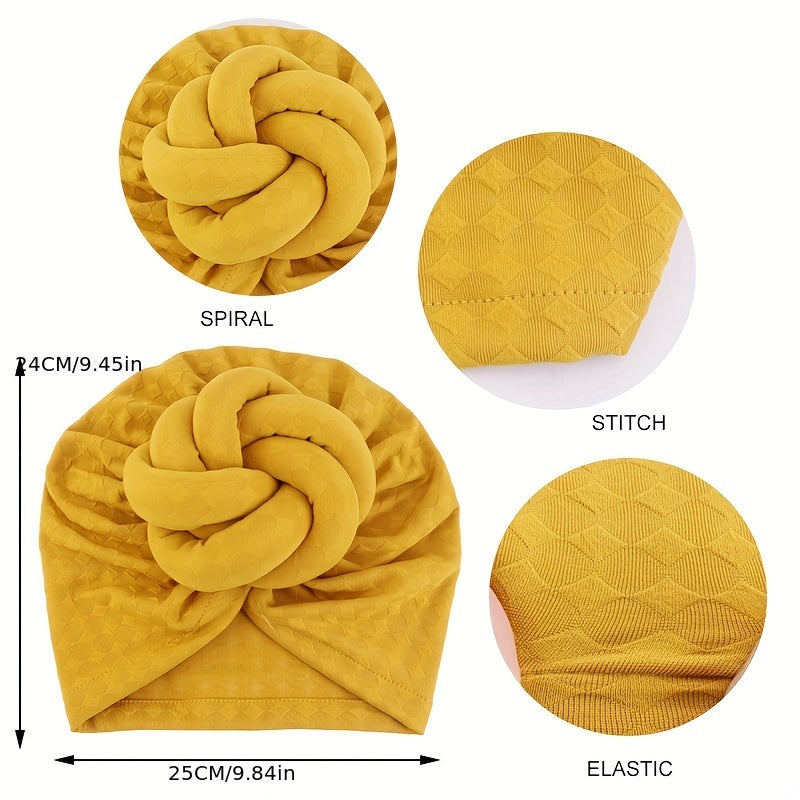 Twisted Turban Cap Solid Hijab Hat Elastic Head Wrap Ramadan Headscarf