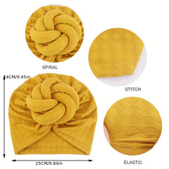 Twisted Turban Cap Solid Hijab Hat Elastic Head Wrap Ramadan Headscarf