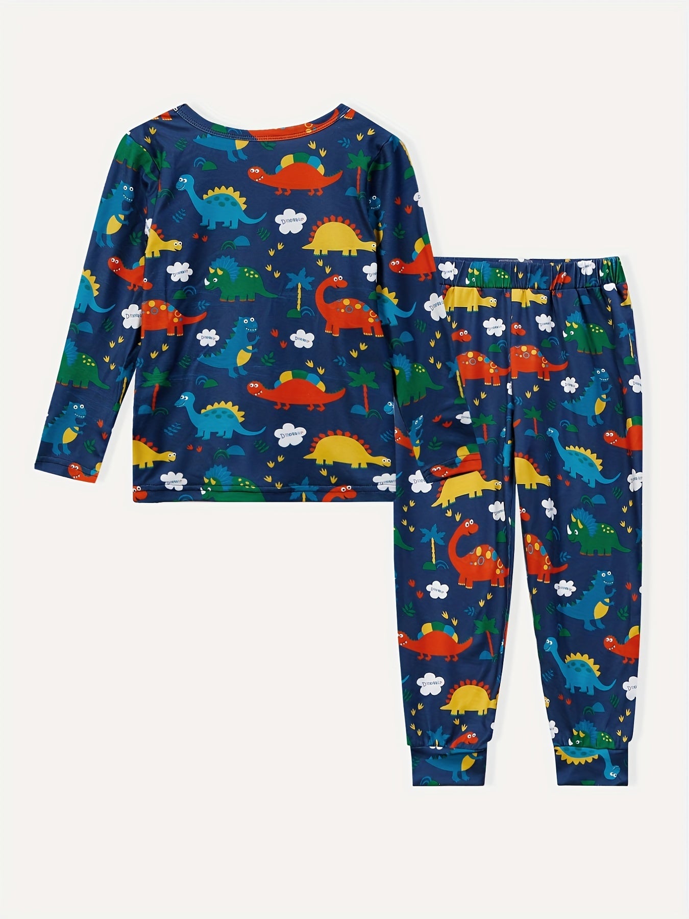 Toddler Dino Pajama Set Long Sleeve Top & Pants