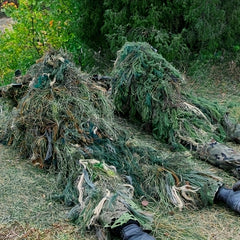 Ghillie Camouflage Leafy Hat 3D Full Face Mask Headwear Turkey Camo