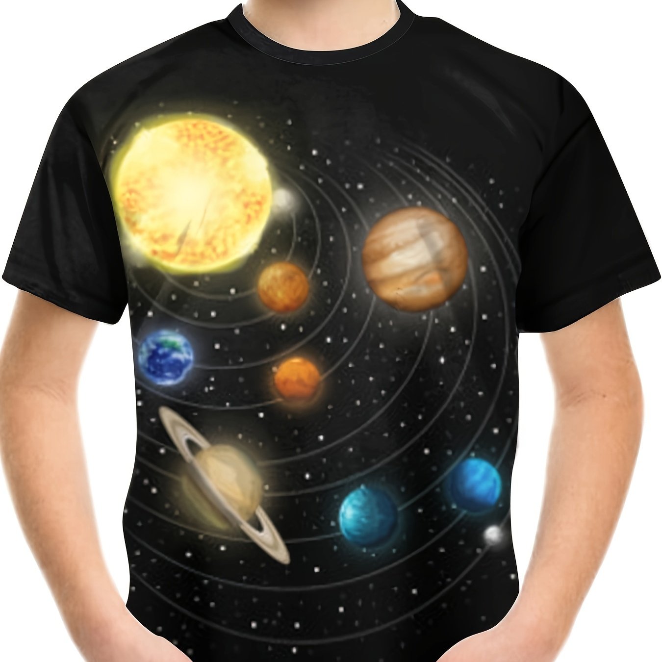 Solar System 3D Print Boys T-shirt Short Sleeve Top