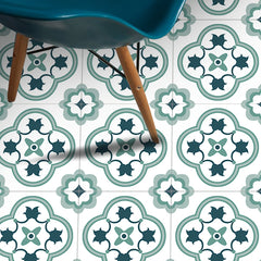 9pcs Moroccan Floor Tile Sticker PVC Waterproof Vinyl Matte for Living Room