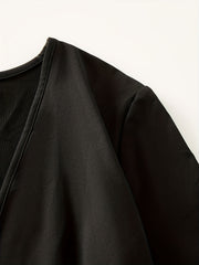 Sequined Surplice Neck Bodysuit Long Sleeve Slim Fit