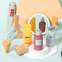 Wooden Hairdressing Set Kids Hair Salon Toy Set