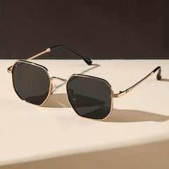 Metal Geometric Frame Sunglasses Vintage Hollow Temple UV400
