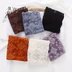 Embroidery Neck Scarf Lace Thin Neckerchief Headband Floral Scarf