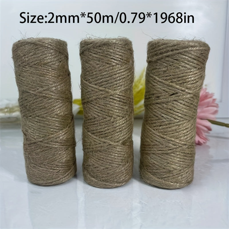 Natural Jute Twine Hand Braided Diy String Twine - 50m