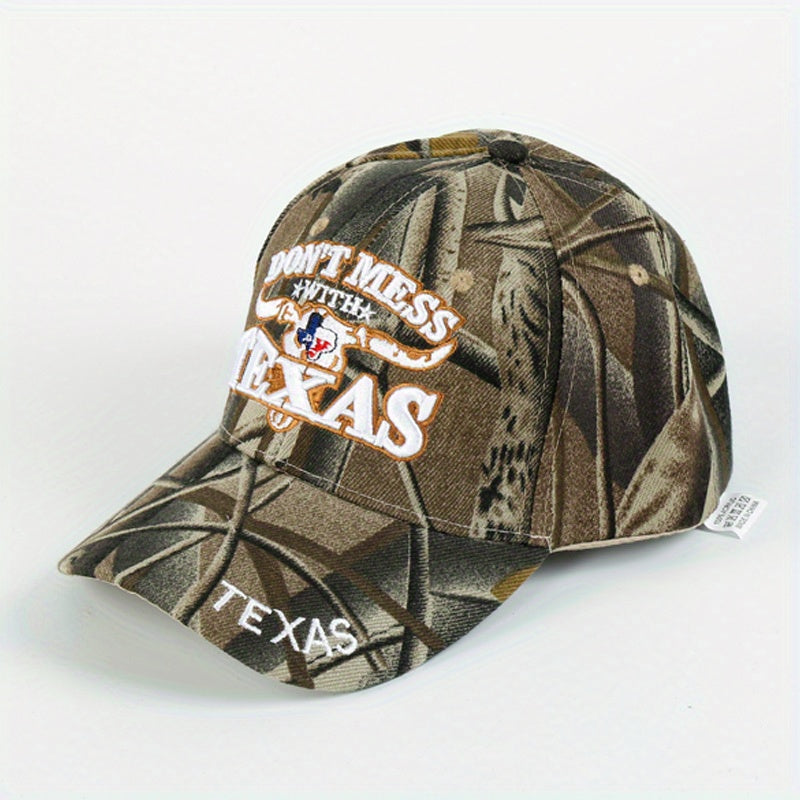 Unisex Sunshade Adjustable Baseball Cap with Bull Embroidery