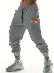 Men's Cargo Pants Spring Fall Outdoor Joggers Drawstring Side Pockets