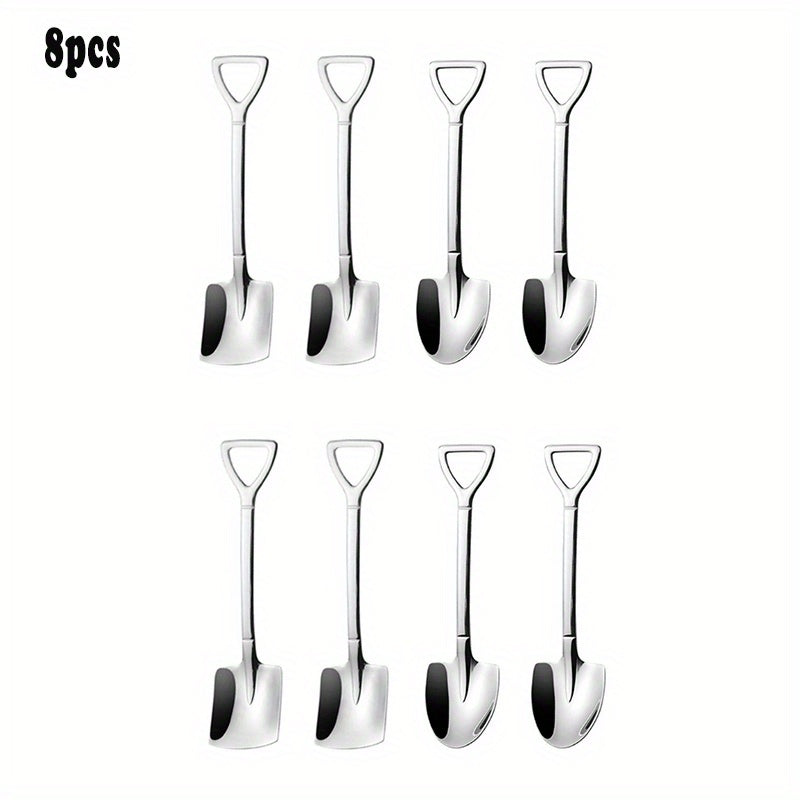 8pcs Titanium Plated Dessert Watermelon Spoon Set