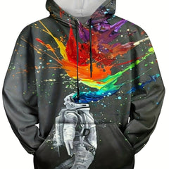 Astronaut 3D Print Hoodies for Men - Graphic Hoodie with Kangaroo Pocket