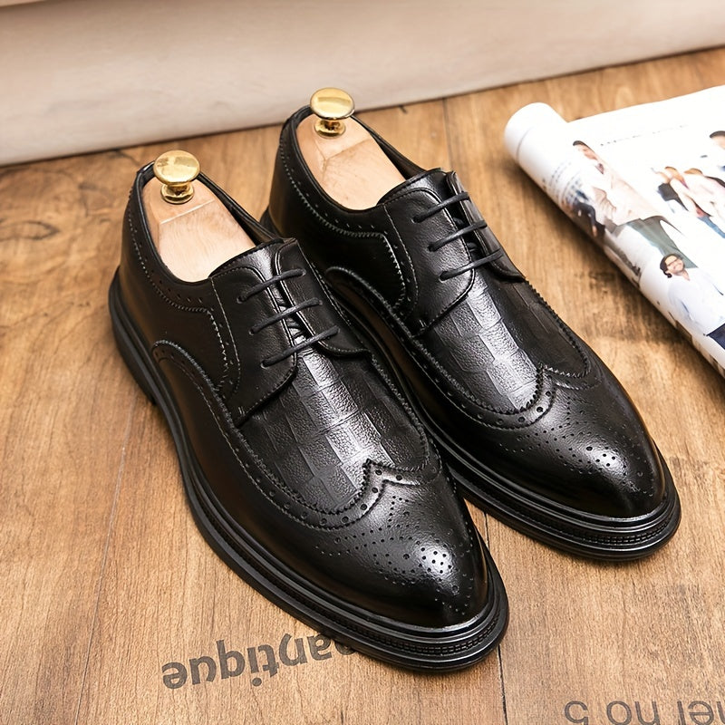 Men's Brogue Wingtip Derby Shoes Lace up Front