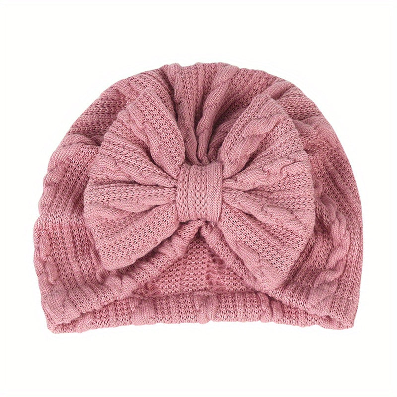 Soft Cotton Bow Hat for Baby Girl, Spring Autumn Princess Hat