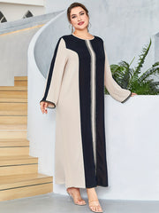Colorblock Long Sleeve Maxi Dress