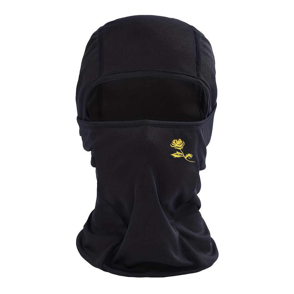 Rose Flower Print Outdoor Cycling Hat Sunscreen Windproof Headgear