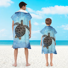 Microfiber Quick Drying Hooded Beach Bathrobe for Adults and Children