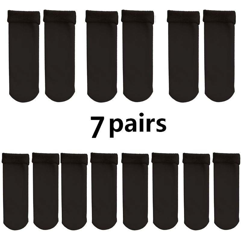 Plush Lined Mid Tube Socks Women's Stockings