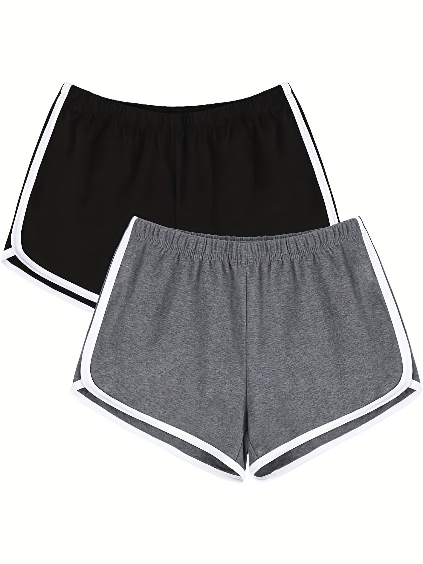 2-Pack Contrast Trim Sporty Shorts Women's Clothing