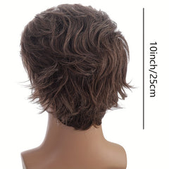 Men's Dark Brown Short Hair Wig for Parties