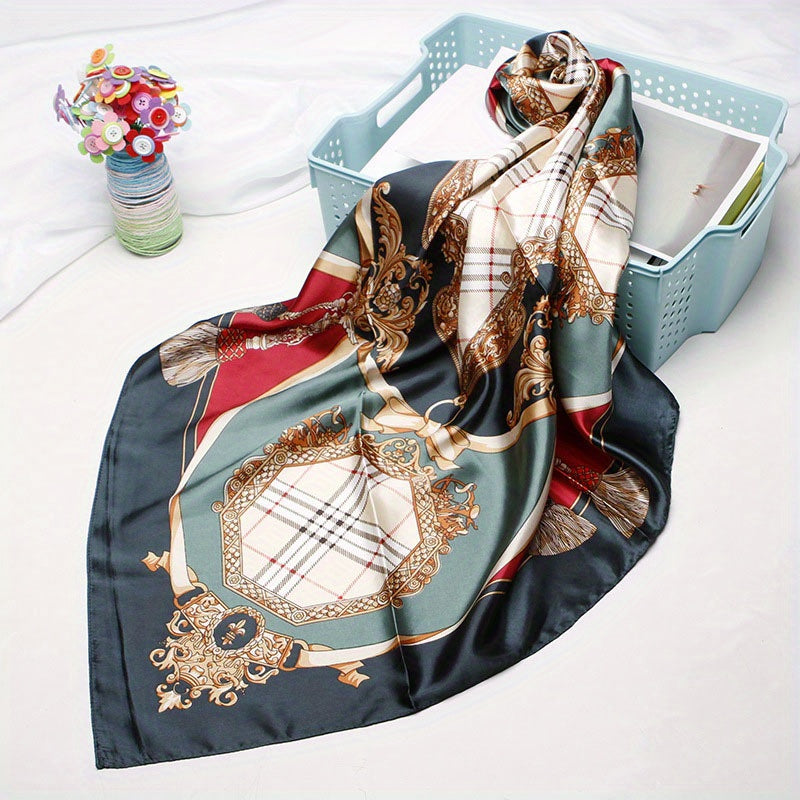 Tassel Print Silk Square Scarf Bandana Neckerchief Hair Wrap