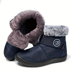 Faux Fur Lined Snow Boots Keep Warm Wear Resistance