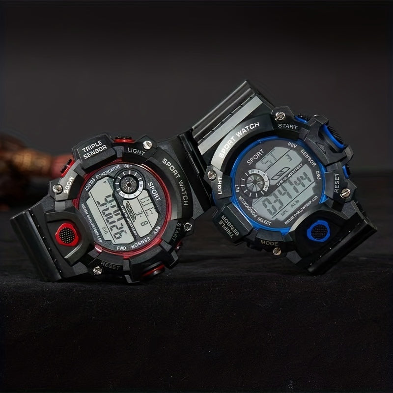Men Silicone Strap Sporty Date Alarm Stopwatch Digital Watch