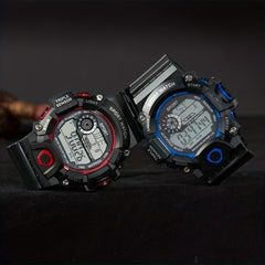 Men Silicone Strap Sporty Date Alarm Stopwatch Digital Watch