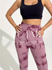 Tie Dye High Waist Yoga Pants With Pocket