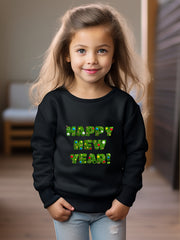 Girls Happy Year Pattern Crew Neck Sweatshirt Spring Fall Christmas