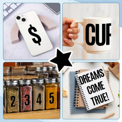 12pcs Large Letter Stickers Self Adhesive Vinyl Alphabet Number Stickers