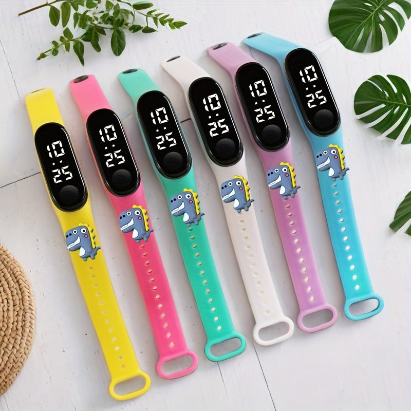 6pcs LED Dinosaur Figurine Watch Set for Kids Birthday