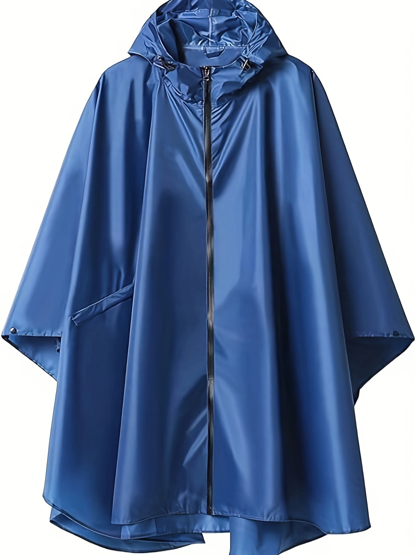 Waterproof Rain Poncho with Zipper Pocket Hood