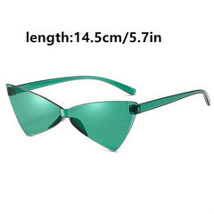 Clear Triangle Frame Sunglasses Y2K Solid One piece Glasses UV400