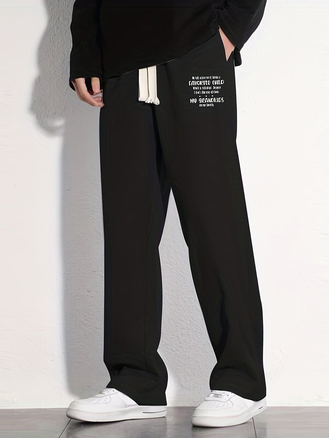 Casual Cotton Loose Fit Drawstring Pants for Men