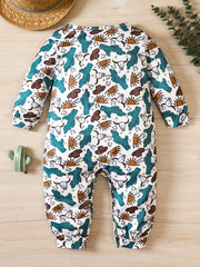 Autumn Newborn Baby Jumpsuit Western Cowboy Graphic Onesie Clothes