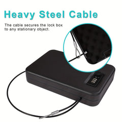 Key & Dial Lock Box Nightstand Car Travel Dial Lock