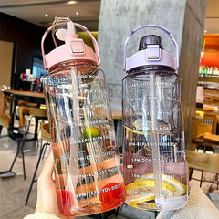 64oz Inspirational Water Bottle with Straw for Home Office Fitness