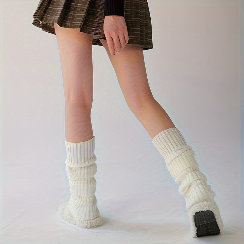 Ribbed Leg Warmers All match Socks Women's Stockings