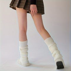 Ribbed Leg Warmers All match Socks Women's Stockings