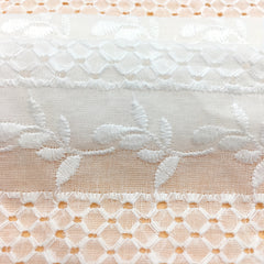 Cotton Base Hollow Embroidery Fabric 3D Dress Perforated Lace Fabric 1m
