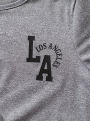 3pcs Boys LOS ANGELES Graphic Print T shirt&Shorts Set