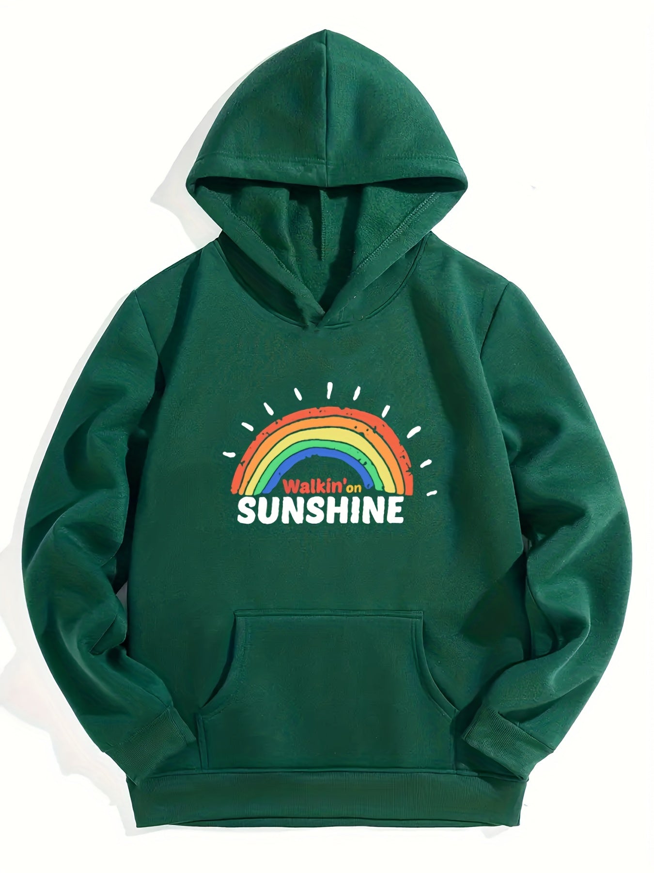 Sunshine Rainbow Graphic Girls' Casual Long Sleeve Hoodie Sweatshirt