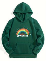Sunshine Rainbow Graphic Girls' Casual Long Sleeve Hoodie Sweatshirt